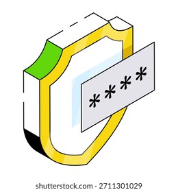 Un icono de diseño editable del escudo de seguridad