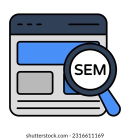 Editable design icon of sem analysis 