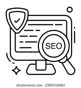 Icono de diseño editable del análisis de seo 