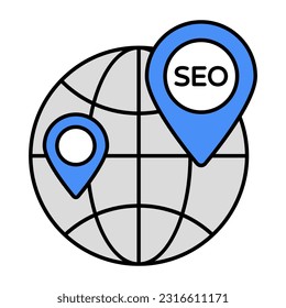 Editable design icon of seo location 