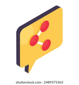 Editable design icon of share chat