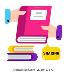 Icono de diseño editable de compartir libros 