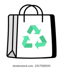 Editable design icon of shopping bag recycling