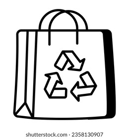 Editable design icon of shopping bag recycling