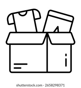 Editable design icon of shopping parcel
