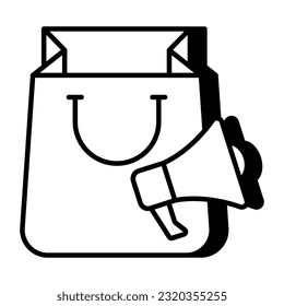 An editable design icon of shopping promotion