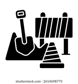 Editable design icon of shovel