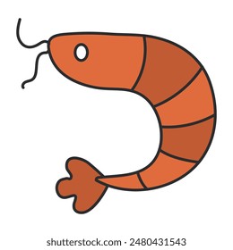 Icono de diseño editable de camarón 

