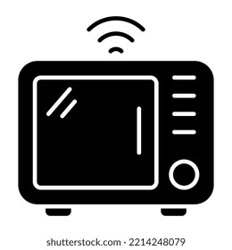 Editable design icon of smart oven 