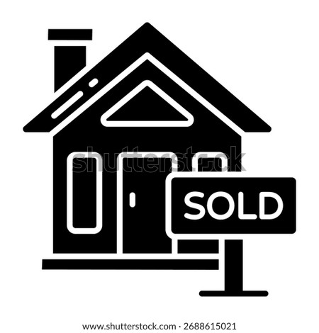 Editable design icon of sold board 