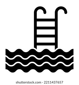 Icono de diseño editable de la piscina