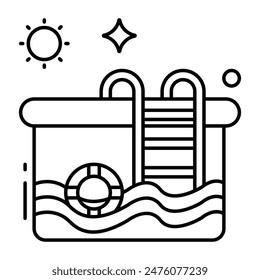 Icono de diseño editable de la piscina