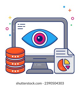 Editable design icon of system monitoring 

