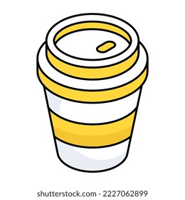 Un ícono de diseño editable para tomar una bebida. 