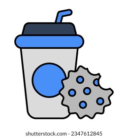 An editable design icon of takeaway drink 