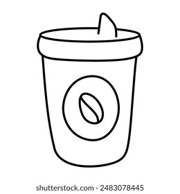 Un icono de diseño editable de la bebida para llevar 


