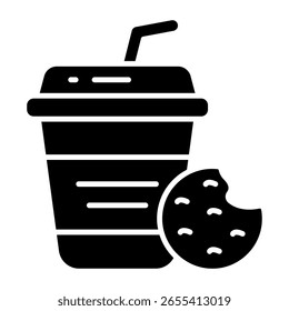 Un icono de diseño editable de bebida para llevar