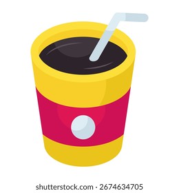 Ein editierbares Design-Symbol für ein Getränk zum Mitnehmen
