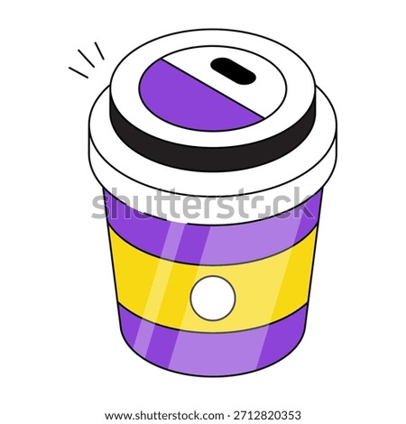 An editable design icon of takeaway drink 
