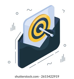 Editable design icon of target mail