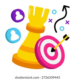 Icono de diseño editable de la estrategia de destino 