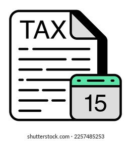 Editable design icon of tax schedule 
