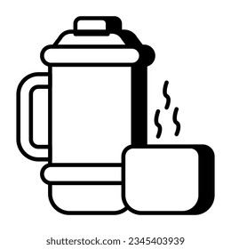 An editable design icon of tea flask