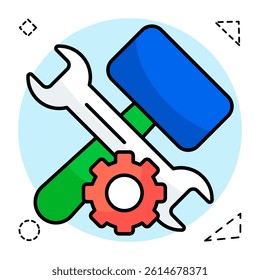 Editable design icon of technical tools
