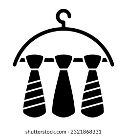 Editable design icon of tie hanger 
