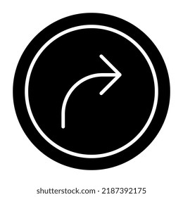 Icono de diseño editable de la flecha de giro a la derecha