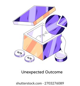 Icono de diseño editable de resultado inesperado