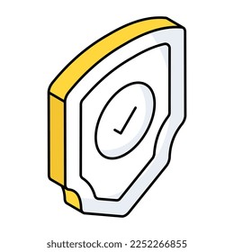 Un icono de diseño editable del escudo verificado