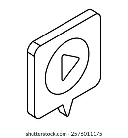 Editable design icon of video chat