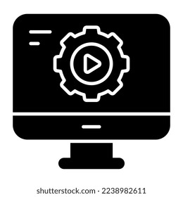 Editable design icon of video setting