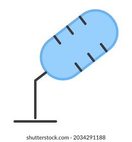 An editable design icon of voice recorder, microphone