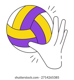 Editable design icon of volleyball 