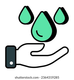 Un icono de diseño editable de gotas de agua