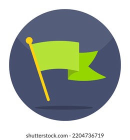 Editable design icon of waving flag 