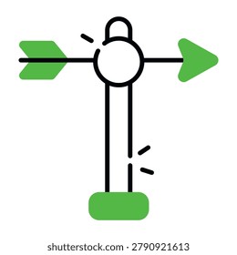 Editable design icon of weather vane