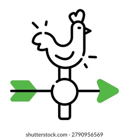 Editable design icon of weather vane