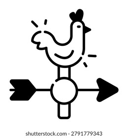 Editable design icon of weather vane