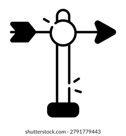 Editable design icon of weather vane