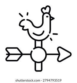 Editable design icon of weather vane