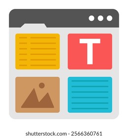 Editable design icon of web content