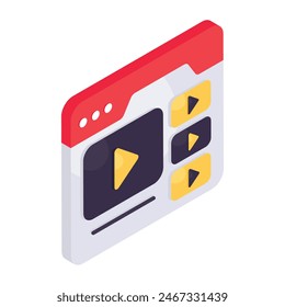 Editable design icon of web video