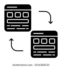 Icono de diseño editable para transferencia de sitios web 