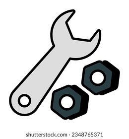 Editable design icon of wrench