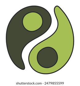 An editable design icon of yin yang sign

