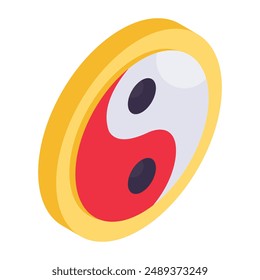 Un icono de diseño editable de yin yang