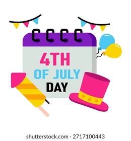 Ilustración de diseño editable del 4 de julio